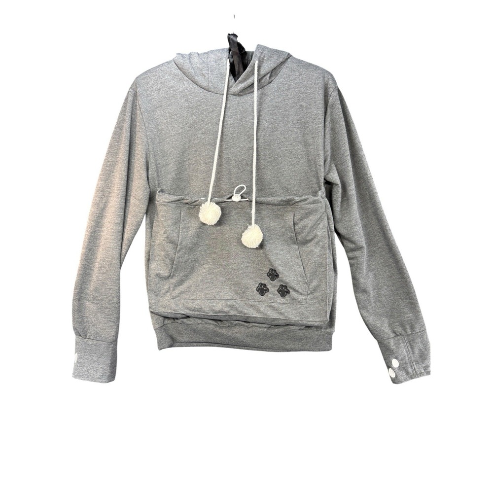 Dog Carrier Hoodie Womens M Pet Pouch Removable Insert Hood Ears Thumbholes